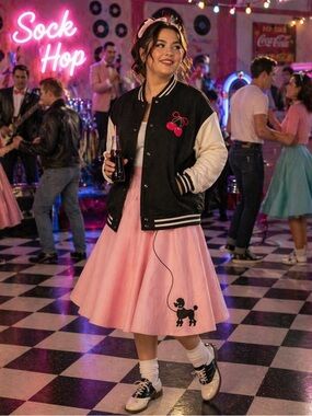 Women’s Cherries Pl Sz 18 Varsity Jacket  Retro 50’s 60’s Rockabilly Style